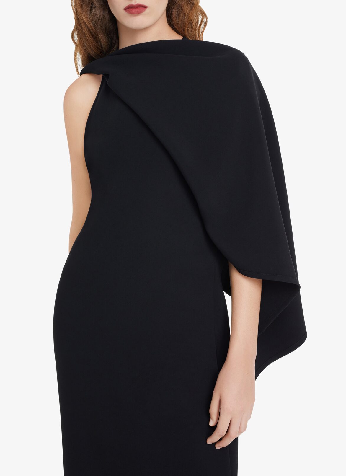 CADY SLEEVELESS SCARF DRESS ALAÏA BLACK CADY SLEEVELESS SCARF DRESS